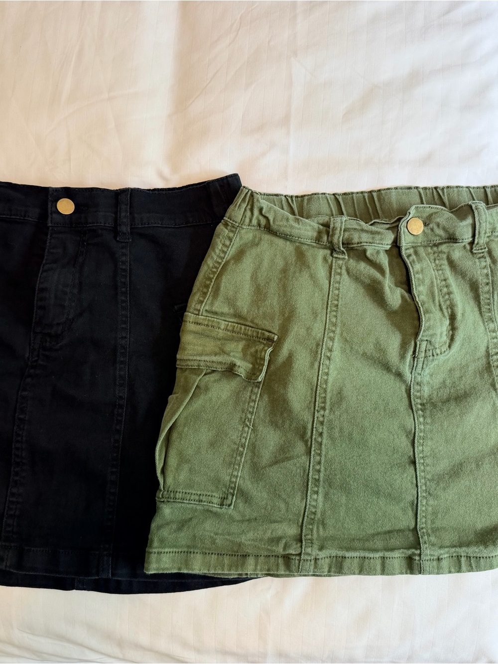 Bundle of 2 Cargo Utility Skirts- Black and Olive Green